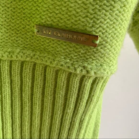 Liz Claiborne Lime Green Knit Sweater Size Small - Picture 4 of 6